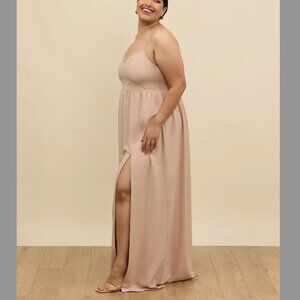 Park & Fifth Sz XL Valdes Dress Maxi Gown Taupe Dusty Blush‎ Bridesmaid Formal